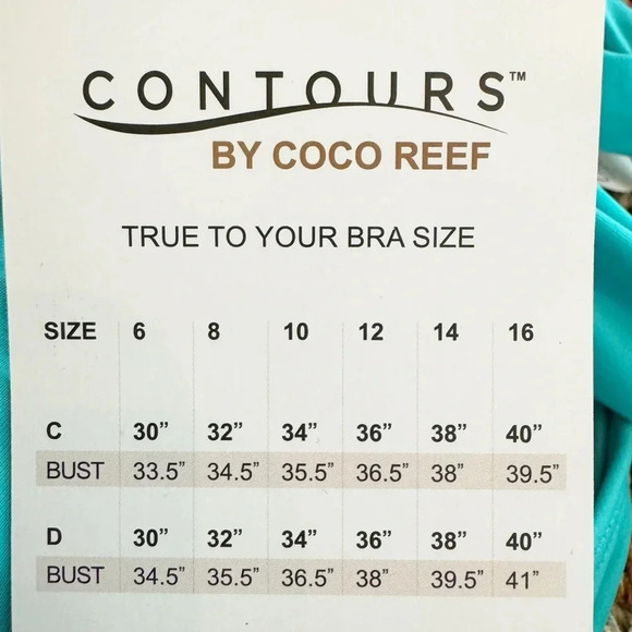 Coco Reef Contours Push Up Cameo Underwire Halter Bikini Top Turquoise Size 10 - Picture 13 of 16